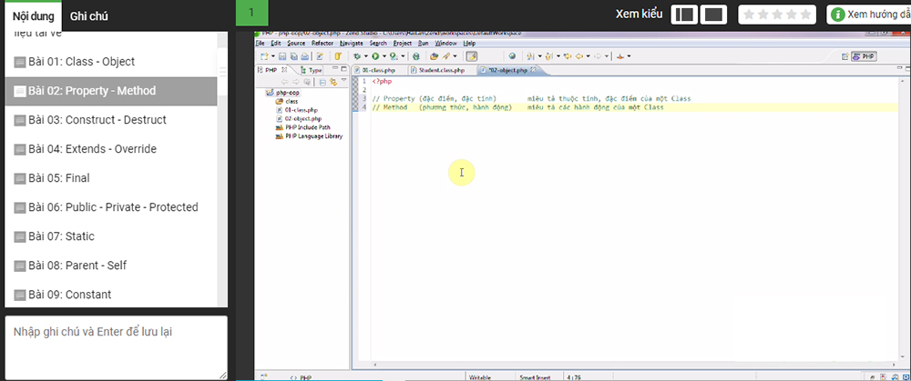 Khóa Học Lập Trình Hướng Đối Tượng Từ Cơ Bản Đến Nâng Cao Trong Php KYNA IT10