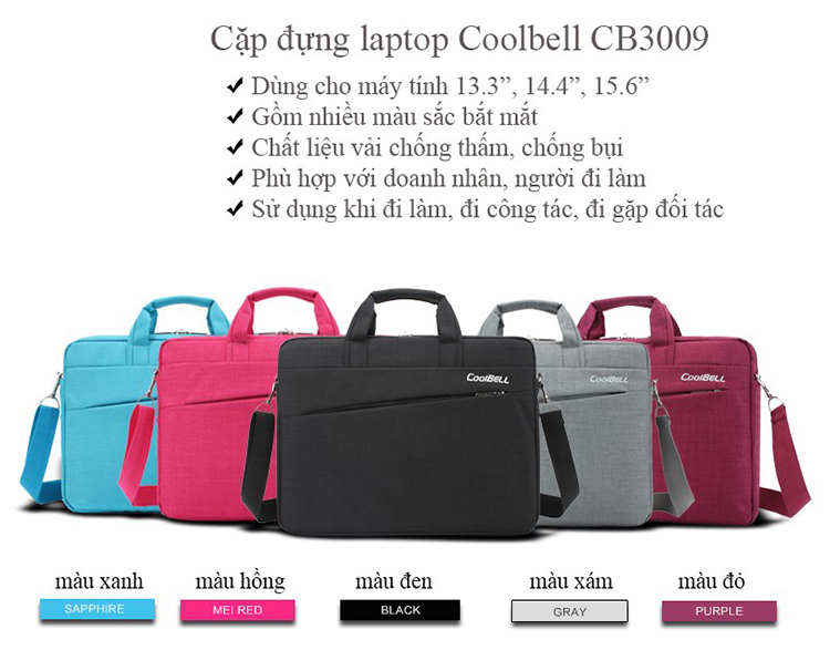 Cặp Laptop Coolbell CB3009 - Ghi Cặp Laptop Coolbell CB3009 - Ghi