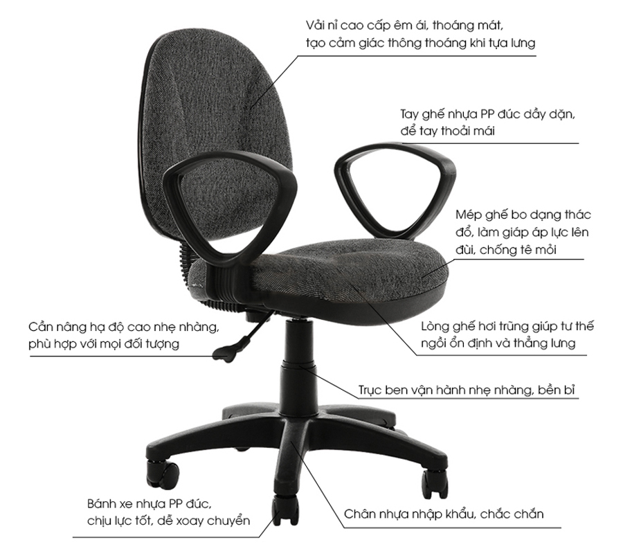 Bộ Bàn Rec-T Đen Và Ghế Có Tay Đen IB505