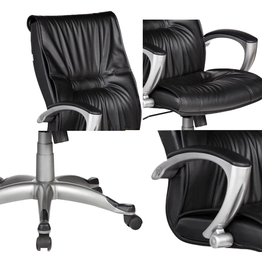 Ghế Trưởng Phòng  Tay Ốp Da Pu Chân Ngoại Nhập Cao Cấp  IB333  -  Đen