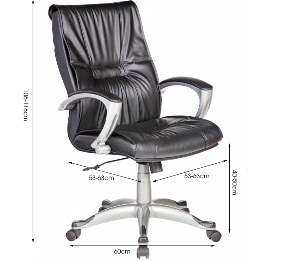 Ghế Trưởng Phòng  Tay Ốp Da Pu Chân Ngoại Nhập Cao Cấp  IB333  -  Đen